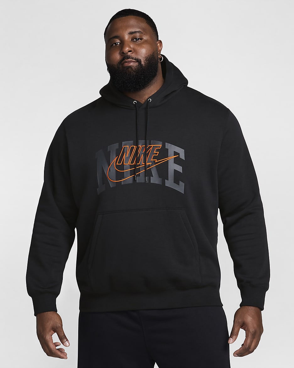 Black and orange nike hoodie best sale